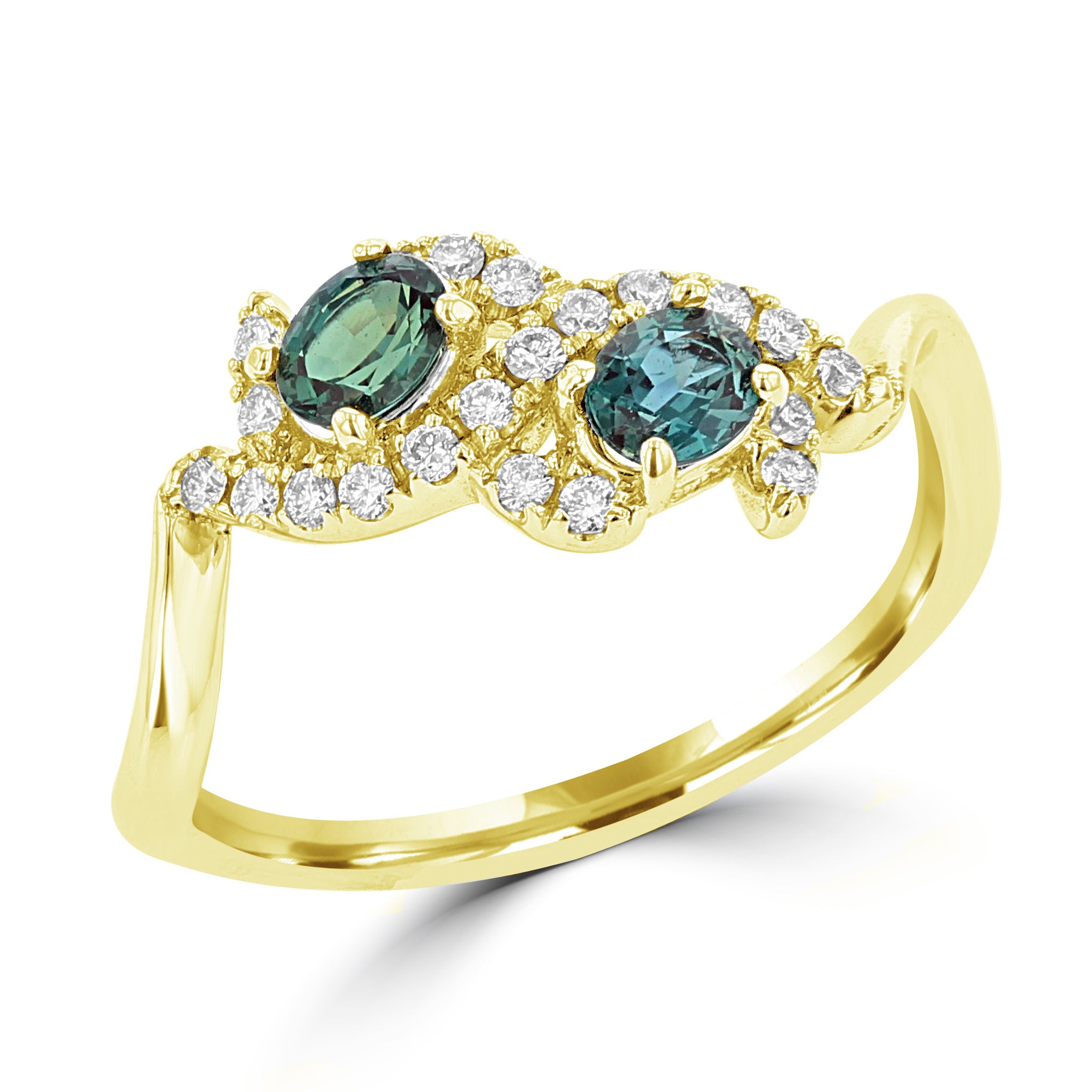 18K Yellow Gold, Brazilian Alexandrite 0.50cts & Diamond 0.27cts TDW (SI1-VS, G-H) Ring by La Vita Vital