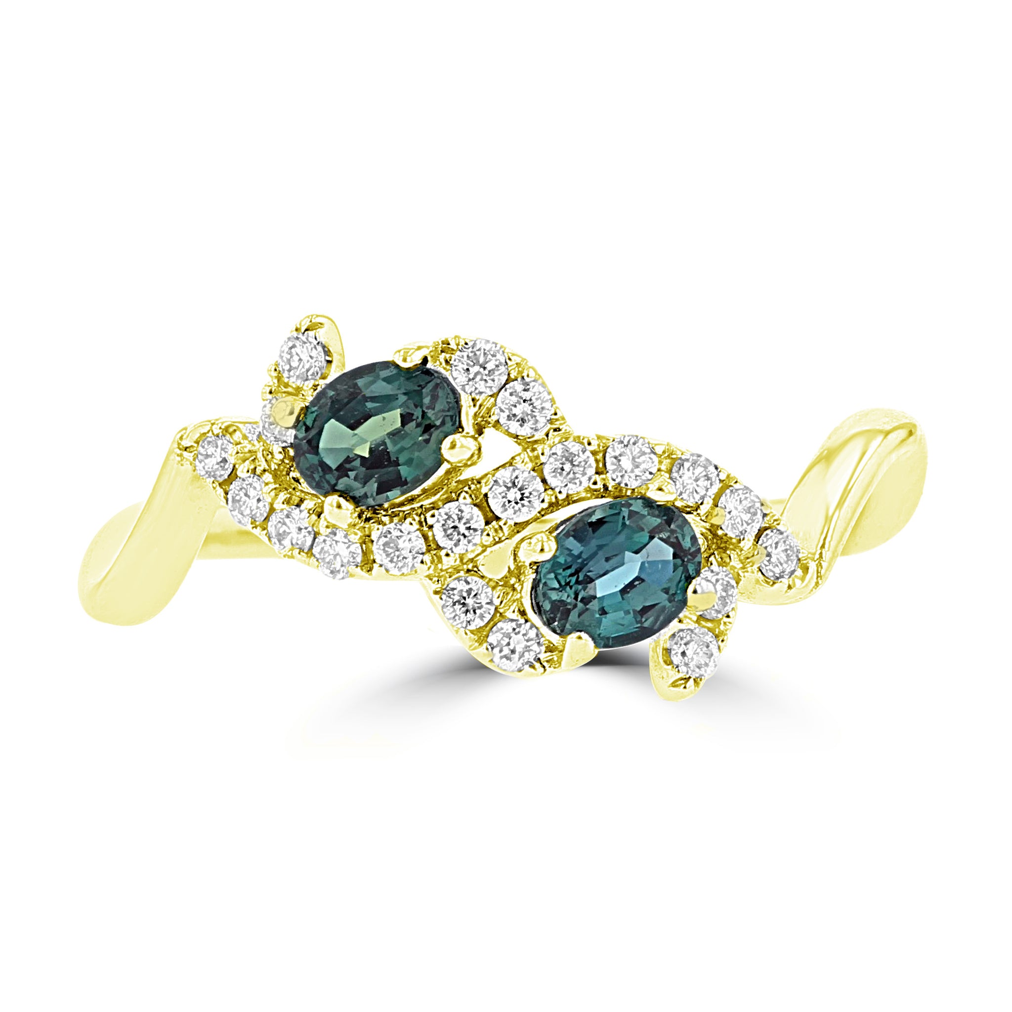 18K Yellow Gold, Brazilian Alexandrite 0.50cts & Diamond 0.27cts TDW (SI1-VS, G-H) Ring by La Vita Vital