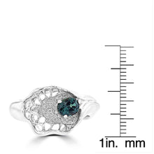 18K White Gold, Brazilian Alexandrite 0.55cts & Diamond 0.12cts TDW (SI1-VS, G-H) Ring by La Vita Vital