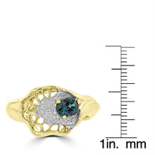 18K Yellow Gold, Brazilian Alexandrite 0.55cts & Diamond 0.12cts TDW (SI1-VS, G-H) Ring by La Vita Vital