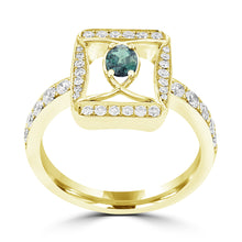 18K Yellow Gold, Fine Brazilian Alexandrite 0.26cts & Diamond 0.53cts TDW (SI1-VS, G-H) Ring by La Vita Vital