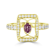 18K Yellow Gold, Fine Brazilian Alexandrite 0.26cts & Diamond 0.53cts TDW (SI1-VS, G-H) Ring by La Vita Vital