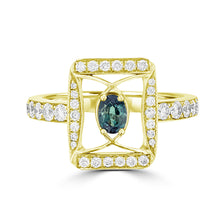 18K Yellow Gold, Fine Brazilian Alexandrite 0.26cts & Diamond 0.53cts TDW (SI1-VS, G-H) Ring by La Vita Vital