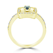 18K Yellow Gold, Fine Brazilian Alexandrite 0.26cts & Diamond 0.53cts TDW (SI1-VS, G-H) Ring by La Vita Vital