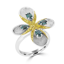 18K Two Tone Gold, Fine Color Changing Brazilian Alexandrite 0.97cts & Diamond 0.40cts TDW (SI1-VS, G-H) Ring by La Vita Vital