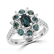 18K White Gold, Fine Brazilian Alexandrite 1.99cts & Diamond 0.48cts TDW (SI1-VS, G-H) Ring by La Vita Vital
