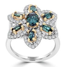 18K White Gold 1.64ct TGW Brazilian Alexandrite and Diamond 0.61cts Cocktail Ring (SI1-VS, G-H) by La Vita Vital