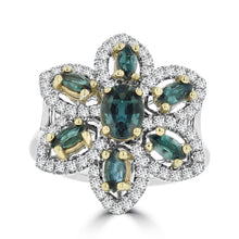 18K White Gold 1.64ct TGW Brazilian Alexandrite and Diamond 0.61cts Cocktail Ring (SI1-VS, G-H) by La Vita Vital