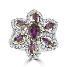 18K White Gold 1.64ct TGW Brazilian Alexandrite and Diamond 0.61cts Cocktail Ring (SI1-VS, G-H) by La Vita Vital