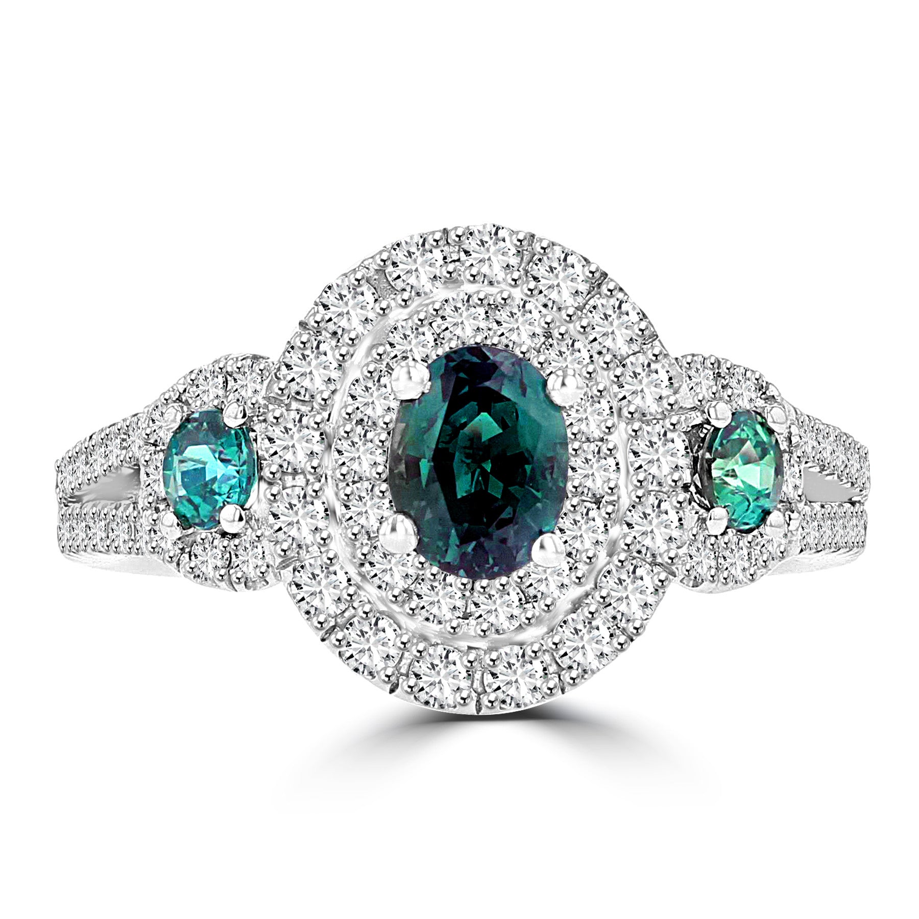 18K White Gold Fine Brazilian Alexandrite 0.88cts and Diamonds 0.60cts TDW (VS-SI1, G-H) Ring by La Vita Vital