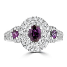 18K White Gold Fine Brazilian Alexandrite 0.88cts and Diamonds 0.60cts TDW (VS-SI1, G-H) Ring by La Vita Vital