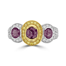 18K Two Tone Gold, Fine Color Changing Brazilian Alexandrite 1.51cts & Diamond 0.54cts TDW (SI1-VS, G-H) Ring by La Vita Vital