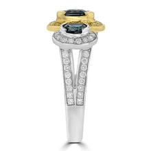 18K Two Tone Gold, Fine Color Changing Brazilian Alexandrite 1.51cts & Diamond 0.54cts TDW (SI1-VS, G-H) Ring by La Vita Vital