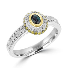 18K White & Yellow Gold, Brazilian Alexandrite 0.28cts & Diamond 0.35cts TDW (SI1-VS, G-H) Ring by La Vita Vital
