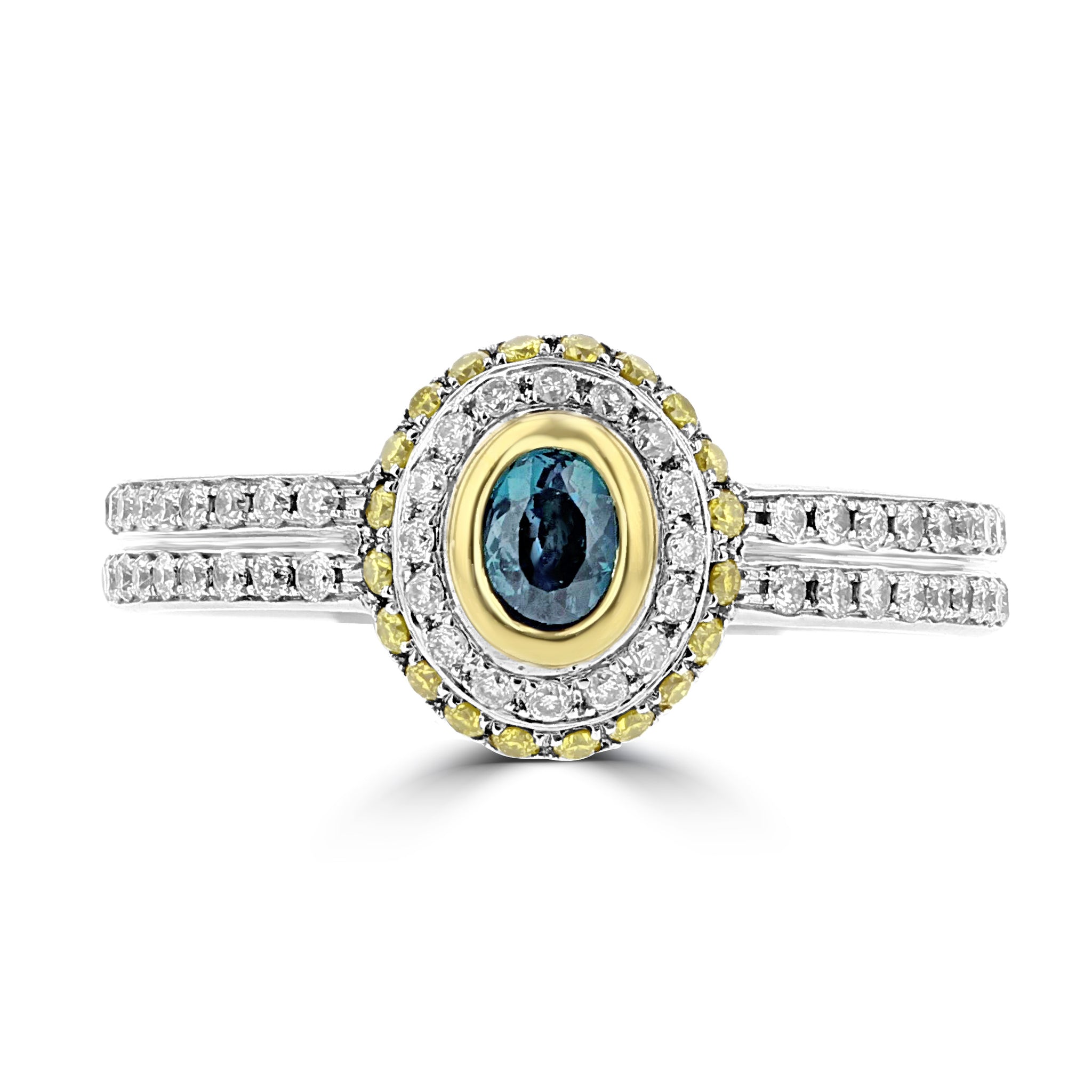 18K White & Yellow Gold, Brazilian Alexandrite 0.28cts & Diamond 0.35cts TDW (SI1-VS, G-H) Ring by La Vita Vital