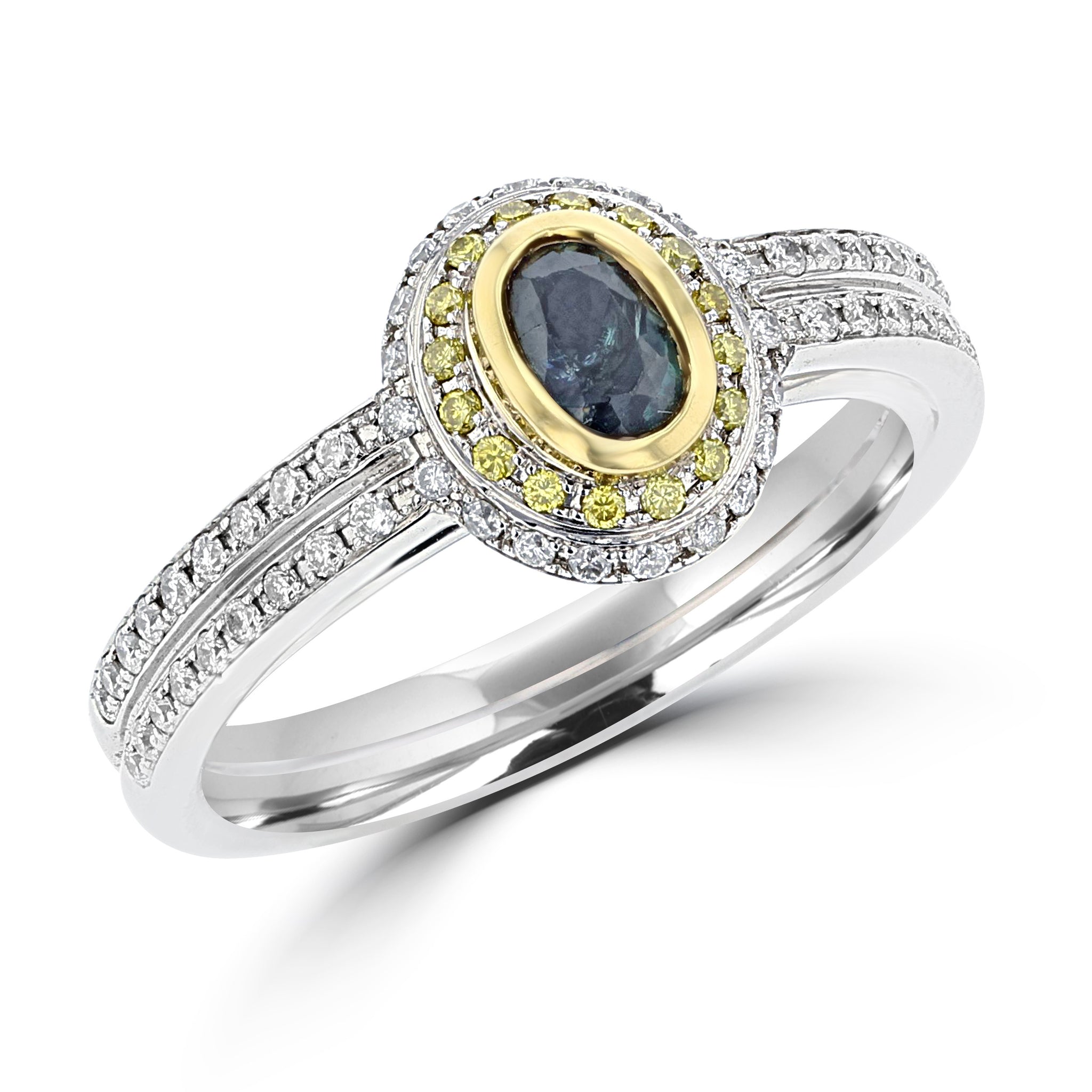 18K White Gold, Fine Color Changing Brazilian Alexandrite 0.54ct & Diamond 0.39ct TDW (SI1-VS, G-H) Ring by la Vita Vital