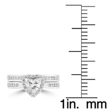 14K White Gold Diamond 1.15cts TDW Heart (SI1-VS, G-H) Bridal Set