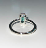 14k White Gold Emerald Bezel Ring