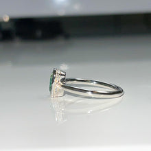 14k White Gold Emerald Bezel Ring