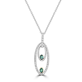 14K White & Yellow gold Brazilian Alexandrite 0.52cts and Diamond 0.67cts (SI1-VS, G-H) Pendant by La Vita Vital