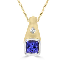 18K White or Yellow Gold Tanzanite 1.68ct & Diamond 0.09ct TDW Necklace (SI1-VS, G-H)