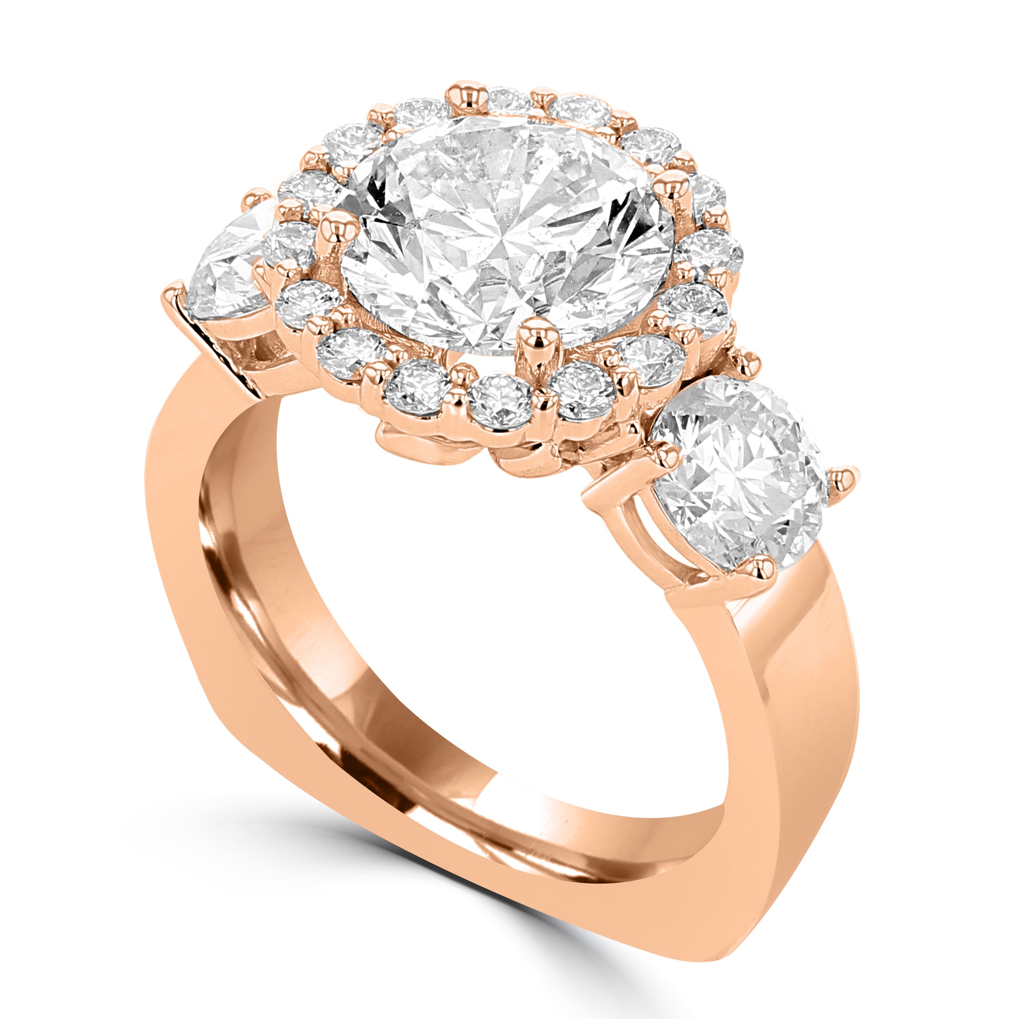 14K Rose Gold Diamond 5.25cts TDW Engagement Ring