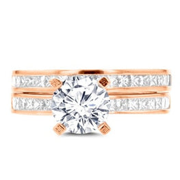 14k Rose Gold Diamond 2.05ct. TDW Bridal Set