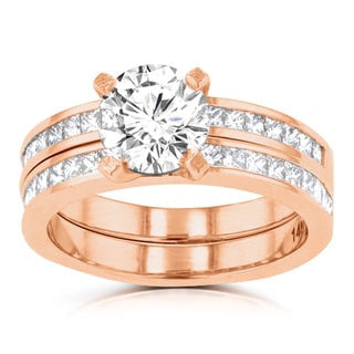 14k Rose Gold Diamond 2.05ct. TDW Bridal Set