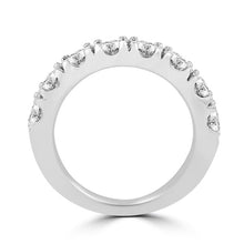 14K White Gold Wedding Band with Round Brilliant Cut Diamonds 2.05 ct TDW