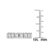 14K White Gold Wedding Band with Round Brilliant Cut Diamonds 2.05 ct TDW