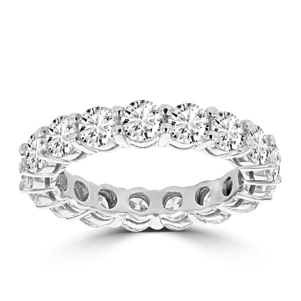 14K White Gold 4ct TDW Round Diamond Wedding Band