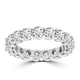 14K White Gold 4ct TDW Round Diamond Wedding Band