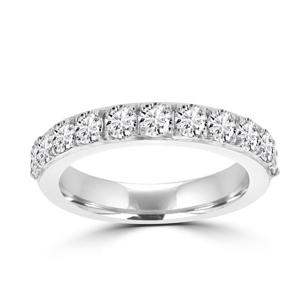 14K White Gold 3/4ct TDW Round Diamond Wedding Band