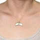 14K YG Gold Quartz Inlay and Diamond 0.16cts (SI1-VS, G-H ) Whale Tail Necklace
