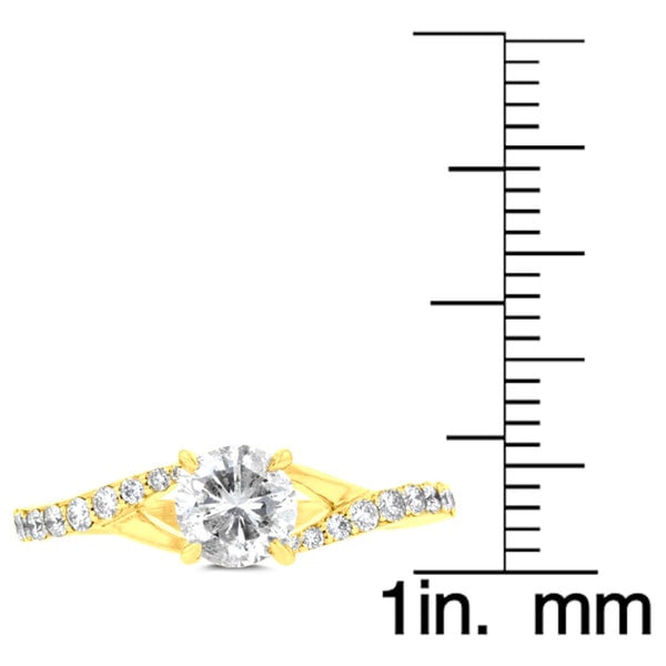 14k Yellow Gold 7/8ct TDW La Vita Vital Engagement Ring