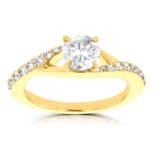 14k Yellow Gold 7/8ct TDW La Vita Vital Engagement Ring