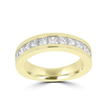 14K Yellow Gold 1.85ct TDW Princess Cut Diamond Wedding Band