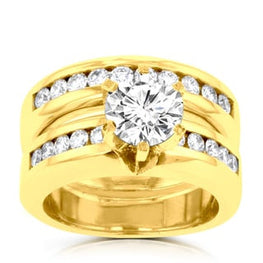 14k Yellow Gold 1.85ct. TDW Diamond Bridal Set