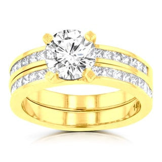 14k Yellow Gold 2.05ct. TDW Diamond Bridal Set