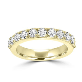 14K Yellow Gold 3/4ct TDW Round Diamond Wedding Band