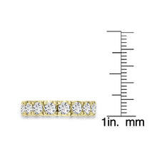 14K Yellow Gold Wedding Band with Round Brilliant Cut Diamonds 2.05 ct TDW