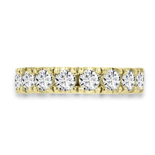 14K Yellow Gold Wedding Band with Round Brilliant Cut Diamonds 2.05 ct TDW