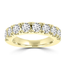 14K Yellow Gold Wedding Band with Round Brilliant Cut Diamonds 2.05 ct TDW