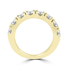 14K Yellow Gold Wedding Band with Round Brilliant Cut Diamonds 2.05 ct TDW