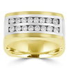 14k White & yellow Gold Men's 3/4ct TDW Diamond Ring
