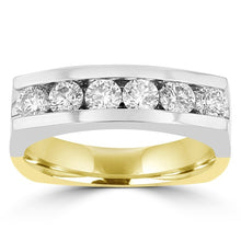 14k Yellow and White Gold Men's Diamond Ring 1 1/2cts TDW