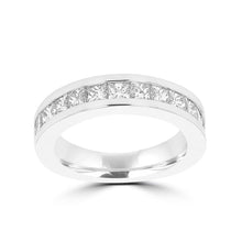 14K White Gold Princess Cut Diamond 1.85ct TDW Wedding Band