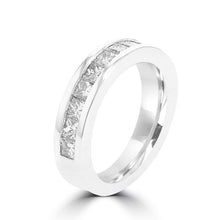 14K White Gold Princess Cut Diamond 1.85ct TDW Wedding Band