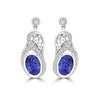 18K White Gold Tanzanite 3.20cts and Diamond 0.27cts TDW (SI1-VS, G-H) Dangling Earrings
