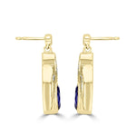 18K Yellow Gold Tanzanite 3.20cts and Diamond 0.27cts TDW (SI1-VS, G-H) Dangling Earrings